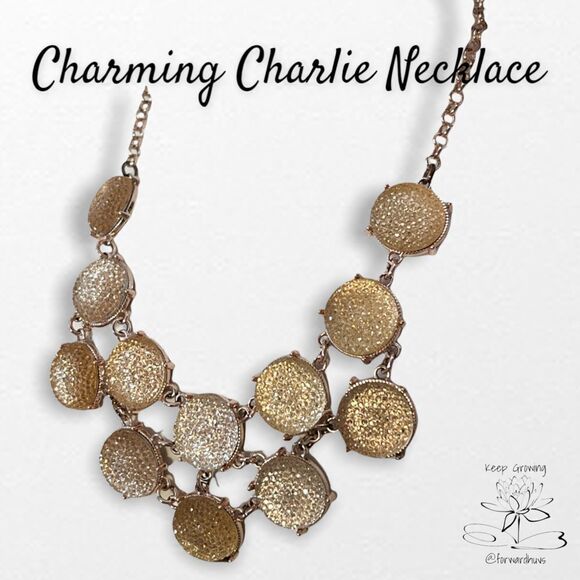 Charming Charlie Rose Gold Necklace - Sparkling Peach Accents - Picture 4 of 6